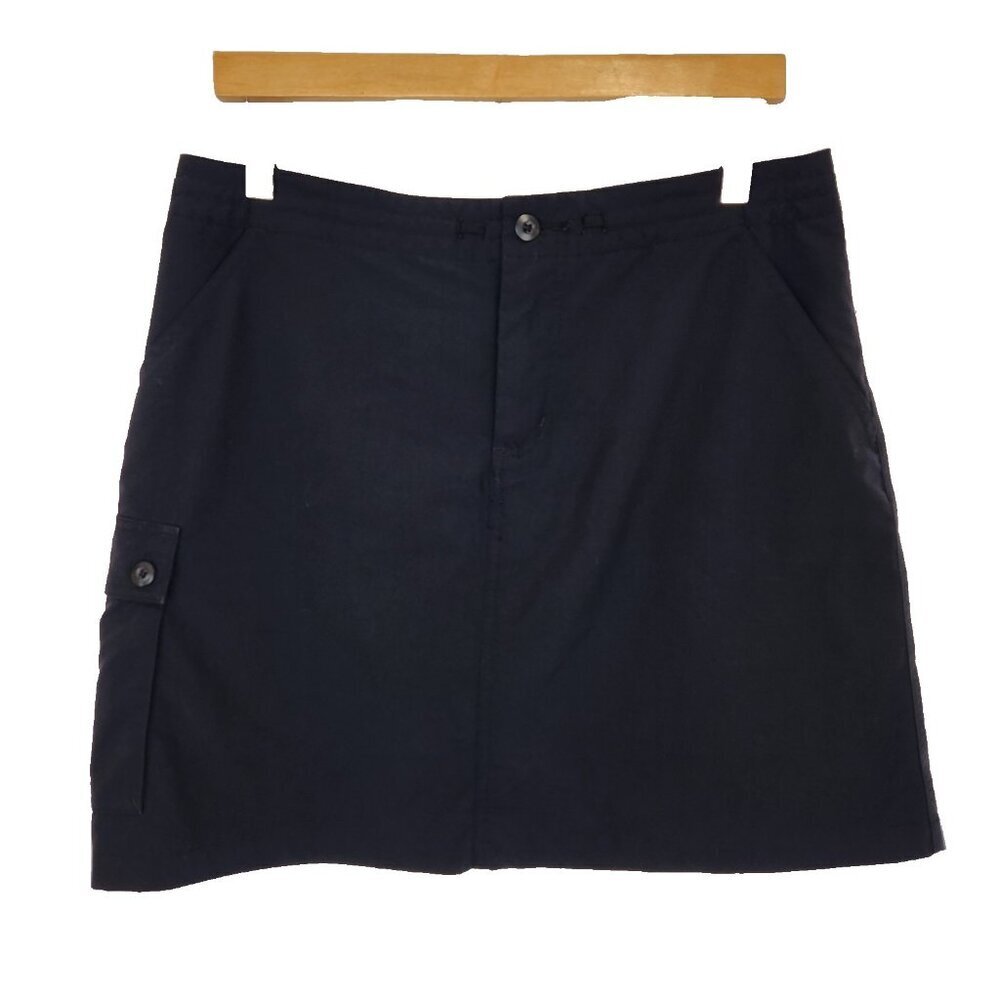 Patagonia Inter Continental Hideaway Skort Skirt 8 Black Nylon Blend Zip‎ Pocket